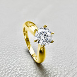 Round Tapered Solitaire Engagement Ring 1.00tcw