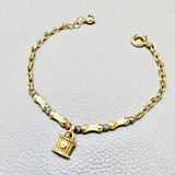 Lock Charm Gold Bracelet 5.00g