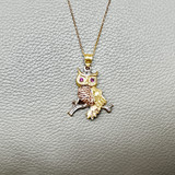 Owl Gold Pendant Necklace 5.50g