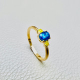 Madagascar Sapphire & Yellow Diamond Ring 0.40tcw