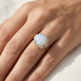 Opal Diamond Halo Ring 1.61tcw
