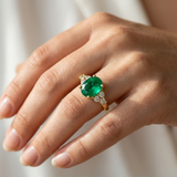 Oval Emerald Diamond Ring 1.42tcw