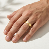 Single Diamond Dual Polish Inlay Matte Wedding Ring (6 Mm, 1/10 Ct. Tw.)