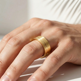 Brushed Finish Single Ridged Wedding Band for Him 7mm