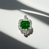 top view emerald cut emerald surrounded by diamonds top view emerald cut emerald surrounded by diamonds
