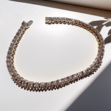 52 natural diamond tennis bracelet 14kt yellow gold close-up