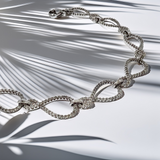 Substantial 8.40mm diamond tennis bracelet 10kt white gold close-up