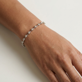 Natural diamond slim tennis bracelet 14kt white gold close-up