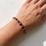 Oval Garnet Diamond Bracelet 18.70ct | Tennis Bracelet