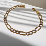 additional view of diamond cut figaro bracelet 6.88mm additional view of diamond cut figaro bracelet 6.88mm
