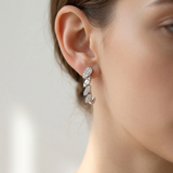 Baguette Round Diamond Stud Earrings 0.35tcw WG