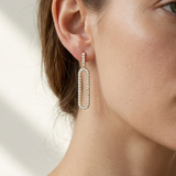 Baguette Round Dangle Diamond Earrings 0.50tcw YG