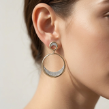 Open Circle Dangle Diamond Earrings 0.38tcw YG