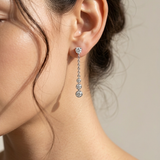 Round Diamond Dangle Earrings 0.45tcw WG