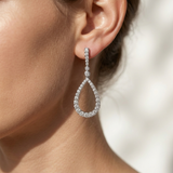 Open Teardrop Diamond Dangle Earrings 1.00tcw