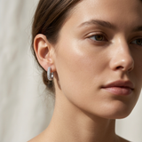 Pave Triple-Row Diamond Hoop Earrings 0.25tcw