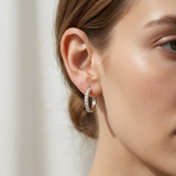 Pave Diamond Hoop Earrings 0.33ct Yellow Gold