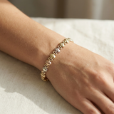 18kt Tri-Color Gold Dome Bracelet 9.75mm