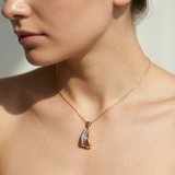 2-Tone Diamond Pendant Necklace 0.15tcw