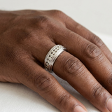 Channel Set Diamond Milgrain Mens Wedding Ring 1.10tcw