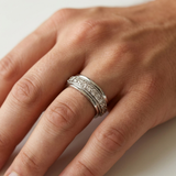 Men's Diamond Wedding Ring Milgrain WG 0.75tcw