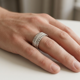 Thick Beaded Mens Diamond Wedding Ring 0.50tcw