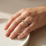 Double Row Unique Diamond Wedding Band 0.28tcw