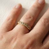 Channel Set Diamond Band Yellow Gold 0.45tcw