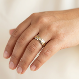 2-Tone 3-Stone Diamond Wedding Ring 0.10tcw Size 5.75