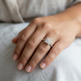 1 Carat Diamond Cluster Engagement Ring White Gold