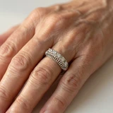 0.25 ctw vintage diamond band yellow gold model angle top