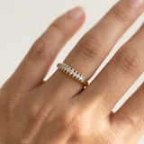 Slim diamond band 4mm 14kt yellow gold model hand