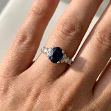 1.85tcw oval-cut sapphire engagement ring — top view