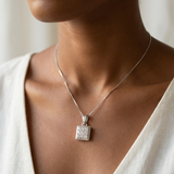 Square Pendant Necklace 0.90tcw