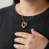 Open Heart Diamond Necklace 0.35tcw