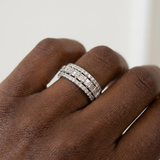 Baguette & Round Diamond Band 1.00tcw White Gold