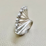 Sophisticated 14kt White Gold Unique Diamond Ring by Treasured & Co.