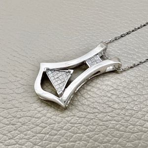 Elegant princess diamond pendant necklace with 0.24tcw diamonds, set in 14kt white gold for a refined and modern look Treasured & Co.