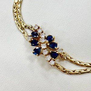 Stunning sapphire and diamond bracelet with 1.01tcw gemstones, designed in luxurious 14kt yellow gold for her Treasured & Co.