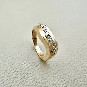 Elegant 14kt yellow gold diamond band with 0.41tcw diamonds, perfect for adding sparkle and sophistication to her collection Treasured & Co.