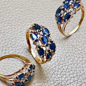 1.35tcw marquise sapphire ring, set in 14kt yellow gold, offering a vintage design perfect for women who appreciate elegance and timeless style. Treasured & Co. 1.35tcw marquise sapphire ring, set in 14kt yellow gold, offering a vintage design perfect for women who appreciate elegance and timeless style. Treasured & Co.