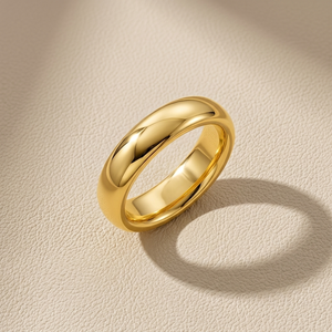 Comfort Fit Gold Wedding Band 6mm