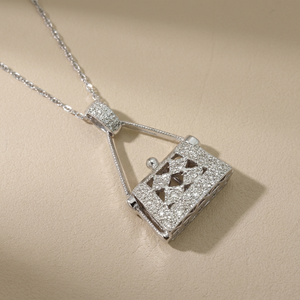 Diamond Purse Pendant Necklace 0.15 TCW