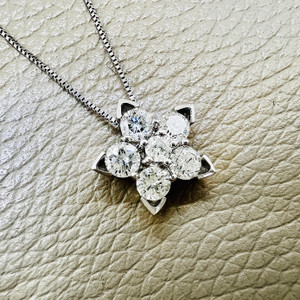 14kt white gold star necklace featuring 0.93ct diamonds, designed for a dazzling and modern look Treasured & Co. 14kt white gold star necklace featuring 0.93ct diamonds, designed for a dazzling and modern look Treasured & Co.