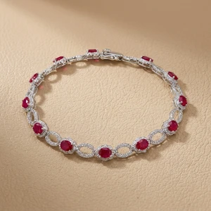 Ruby Diamond Bracelet White Gold 4.88tcw