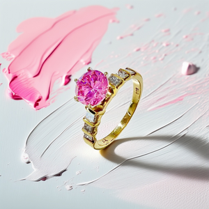 Pink Quartz Diamond Ring 1.60tcw