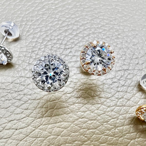 Round Halo Stud Earrings 1.00tcw