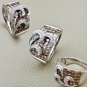 Champagne Diamond Cocktail Ring 2.04tcw