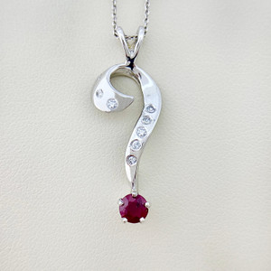 Ruby & Diamond Necklace 0.51tcw