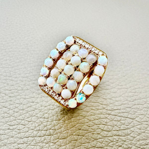 Opal Cabochon Ring in 14kt Yellow Gold by Treasured & Co. Opal Cabochon Ring in 14kt Yellow Gold by Treasured & Co.
